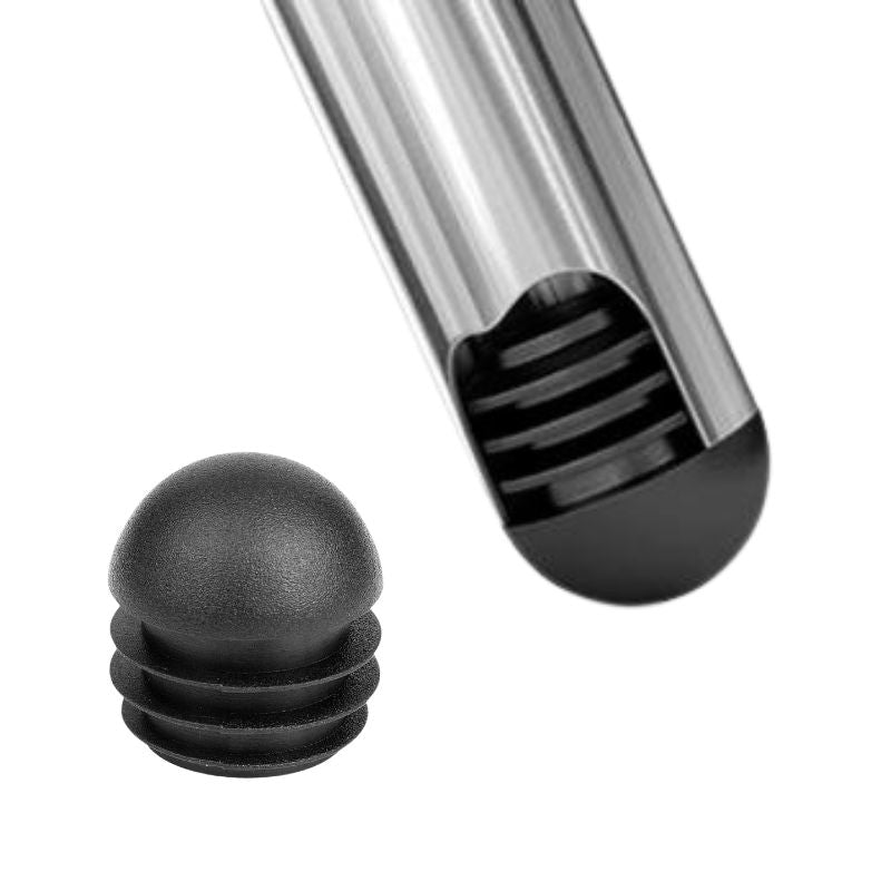25mm Domed Round Tube Insert – Black Internal Plastic End Cap