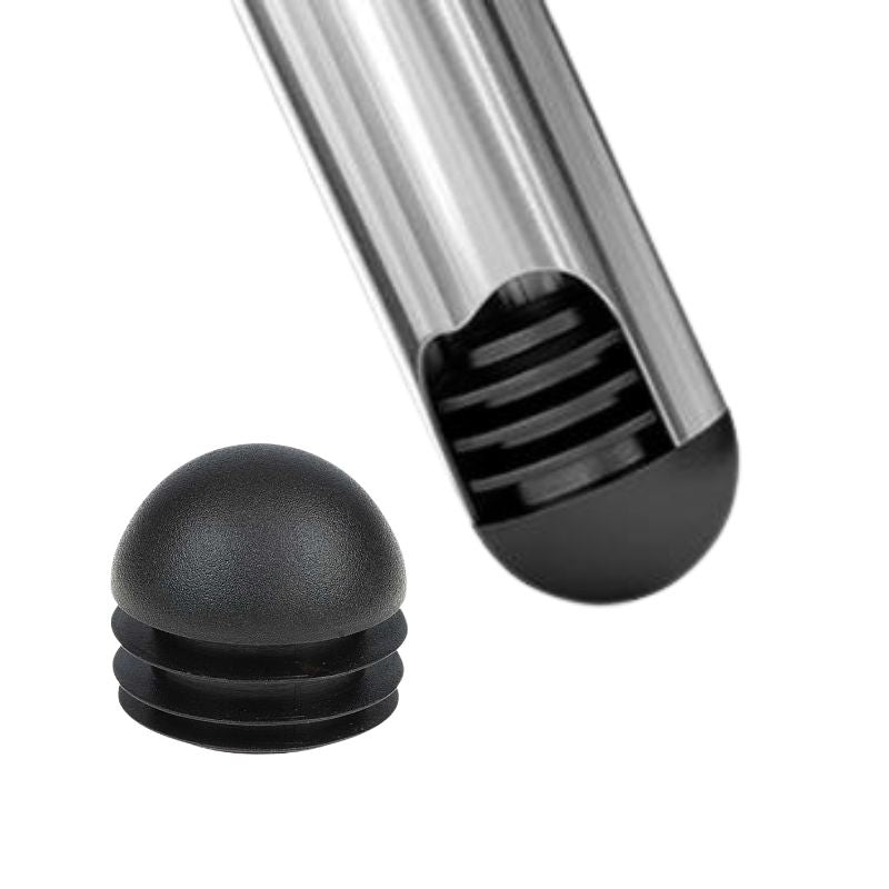 32mm Domed Round Tube Insert – Black Internal Plastic End Cap