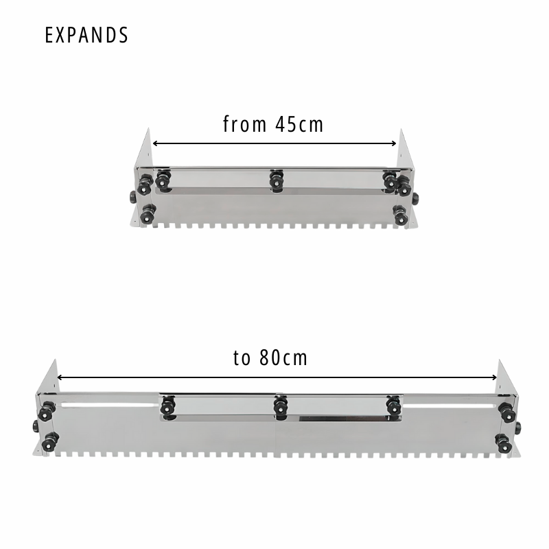 Adjustable notched tile trowel (from 45cm to 80 cm).