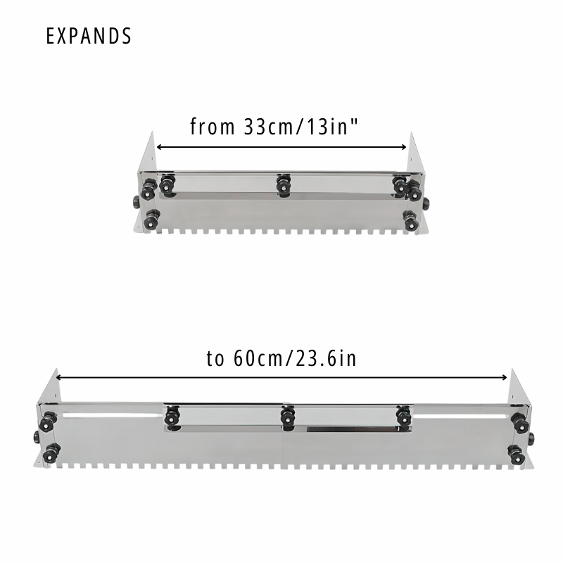 Adjustable notched trowel for fast and equal application of adhesive on the floor
