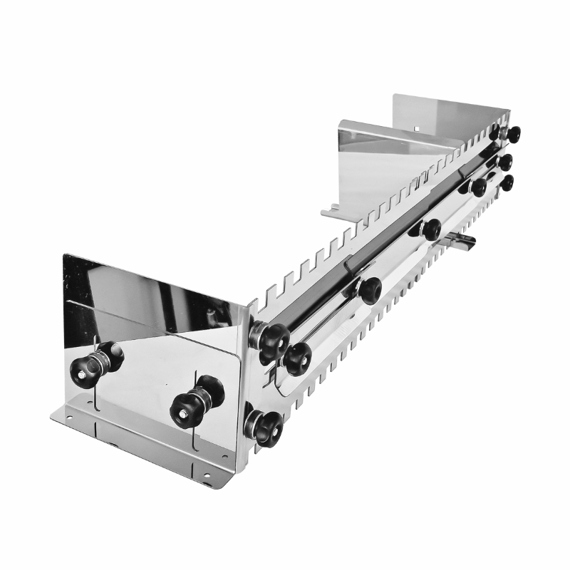 Two-side adjustable notched tile trowel (from 33cm to 60 cm).