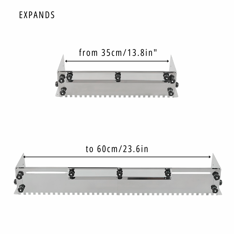Adjustable notched tile trowel (from 35cm to 60 cm).
