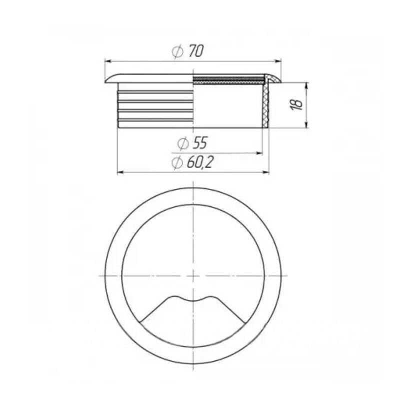 Desk Cable Tidies (60mm Cable Grommet)