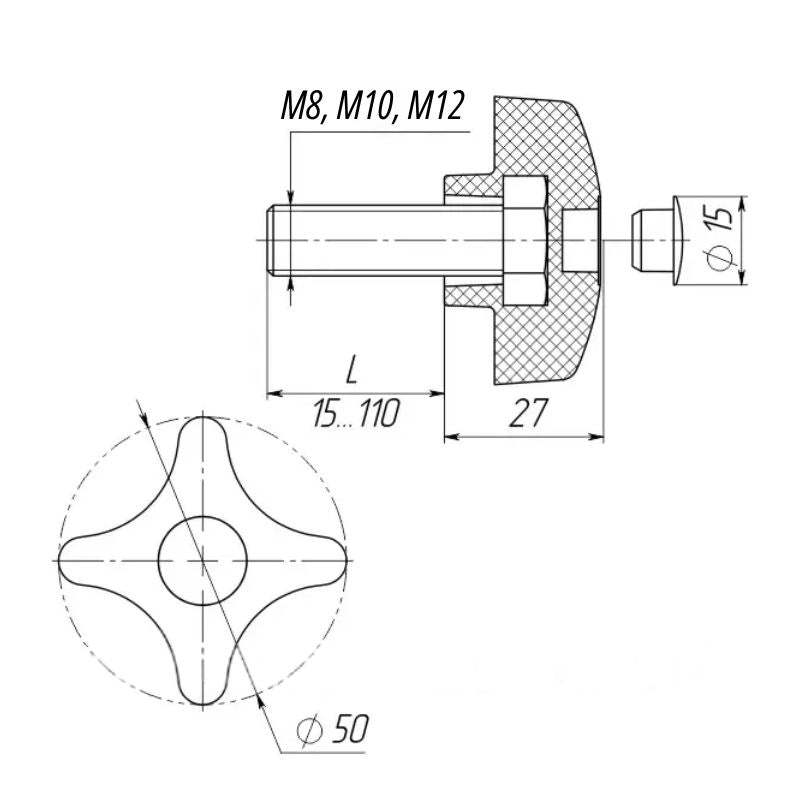 Four-lobe Locking Knob for Marker