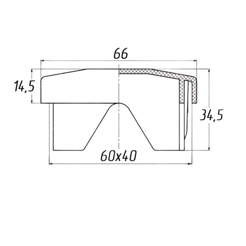 Plastic End Cap for Fence Tubes and Metal Posts (Rectangular 40x60 mm)