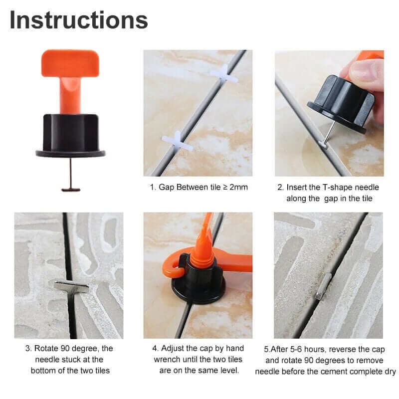 Reusable Tile Levelling System (pack of 50 pcs - 1.5mm + Special Wrench)-Toolskiosk