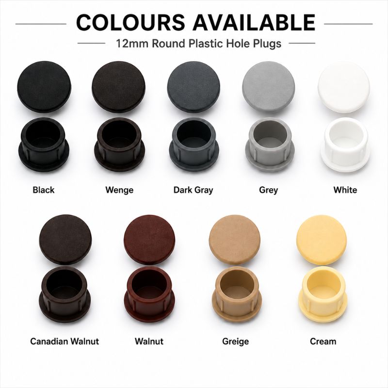 Round Plastic Hole Plug 12mm
