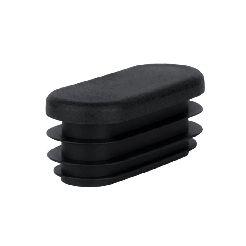 Oval Tube Insert End Cap - Black LDPE