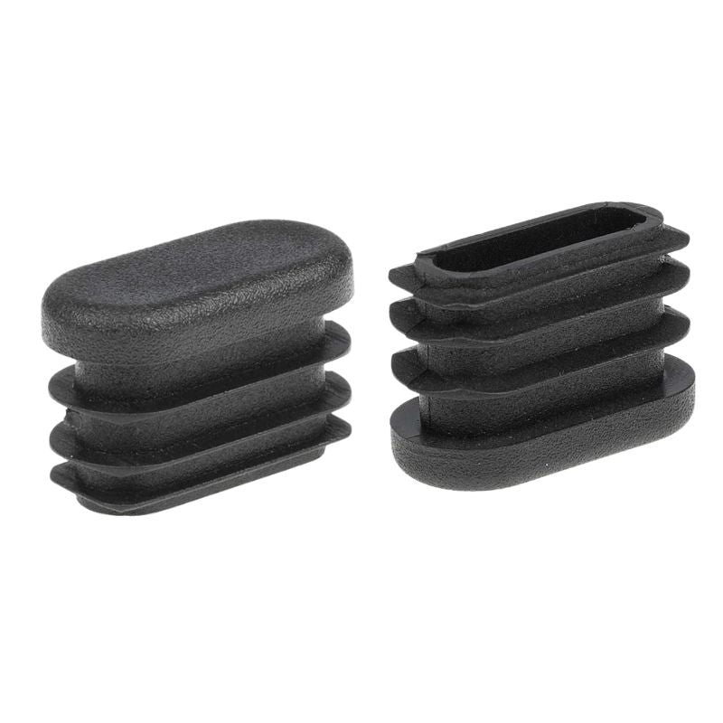 Oval Tube Insert End Cap - Black LDPE