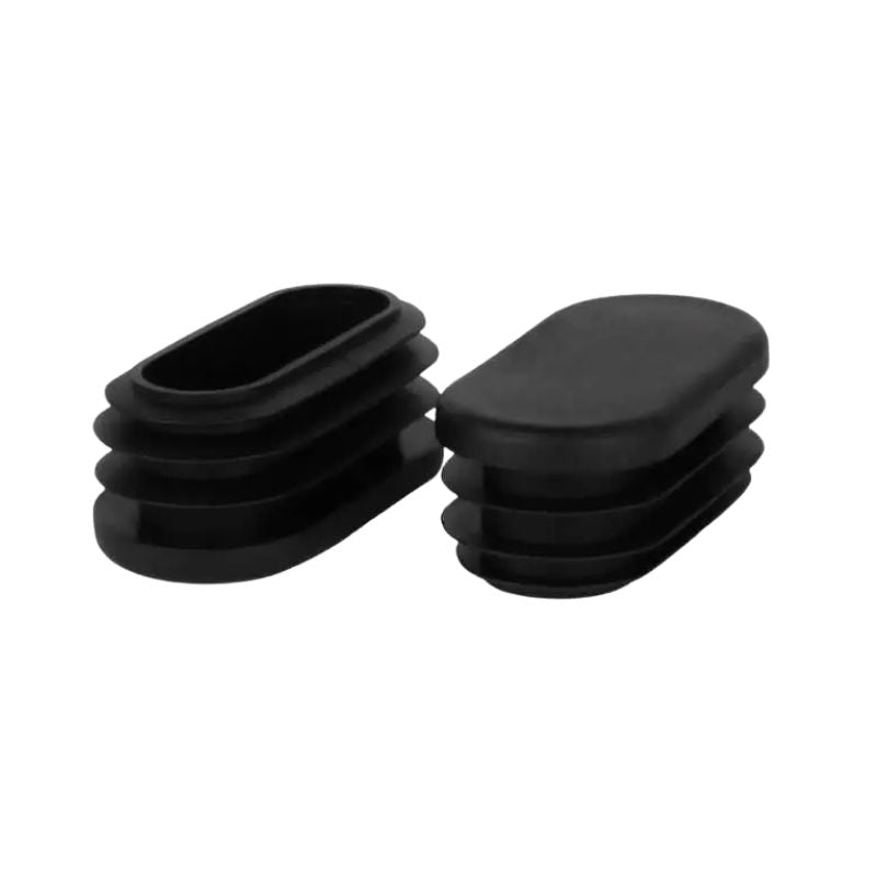 Oval Tube Insert End Cap - Black LDPE
