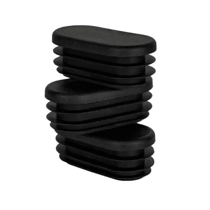 Oval Tube Insert End Cap - Black LDPE