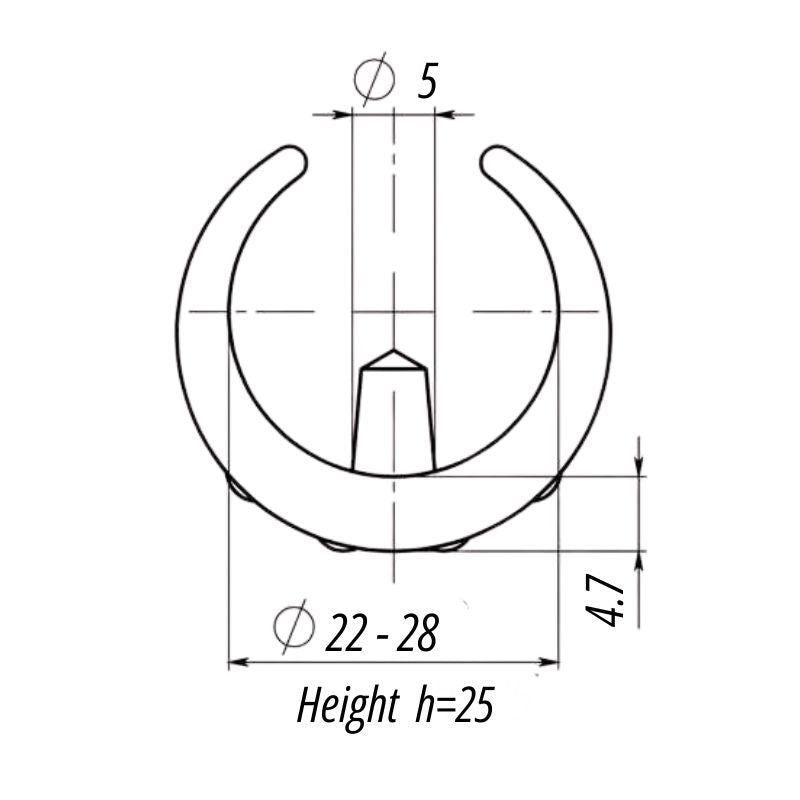 Saddle Feet for 22–28 mm Tubes