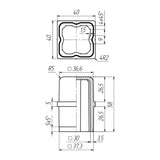 40 x 40mm Square Box Section Inline Connector (1.5mm)