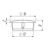 Round Plastic Hole Plug 12mm