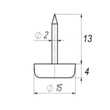 Single Plastic Nail-On Furniture Foot – Black