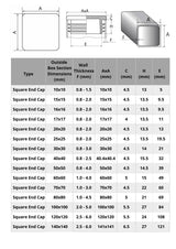 Square Tube End Caps