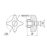 Four-Lobed Clamping Knob for Marker