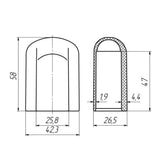 Oval Tube Foot Cap 20x38 mm – Horizontal Chair Leg Glide