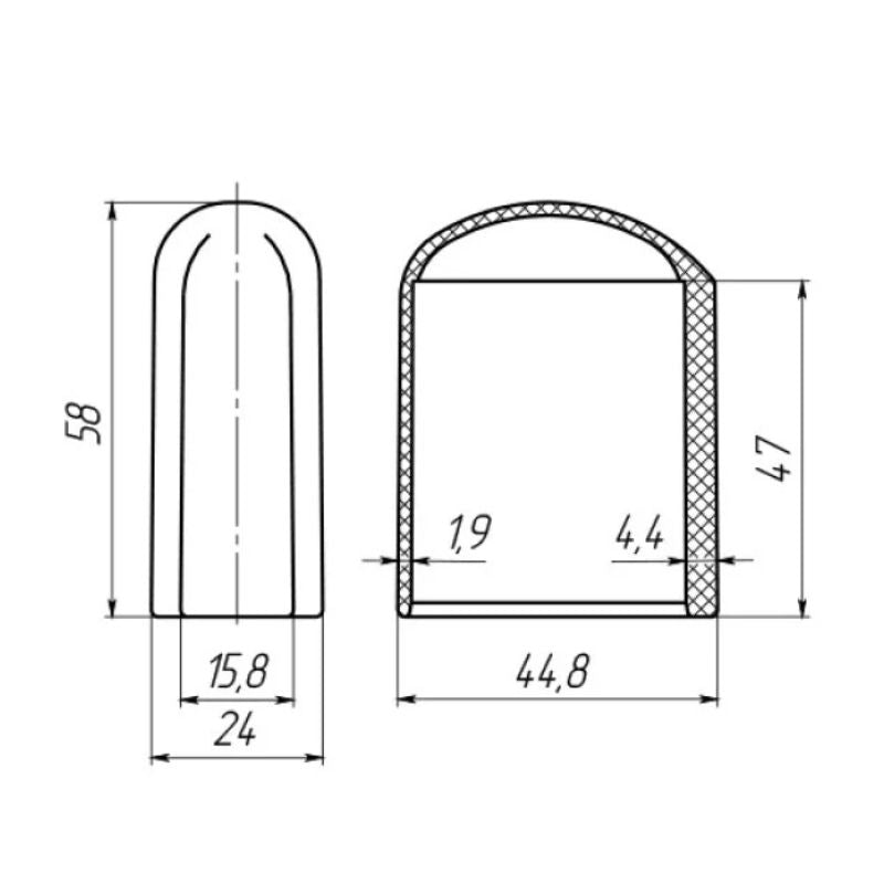 Oval Tube Foot Cap 38x20 mm – Vertical Chair Leg Glide