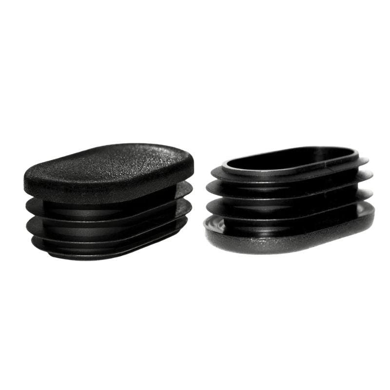 Oval Tube Insert End Cap - Black LDPE