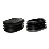 Oval Tube Insert End Cap - Black LDPE