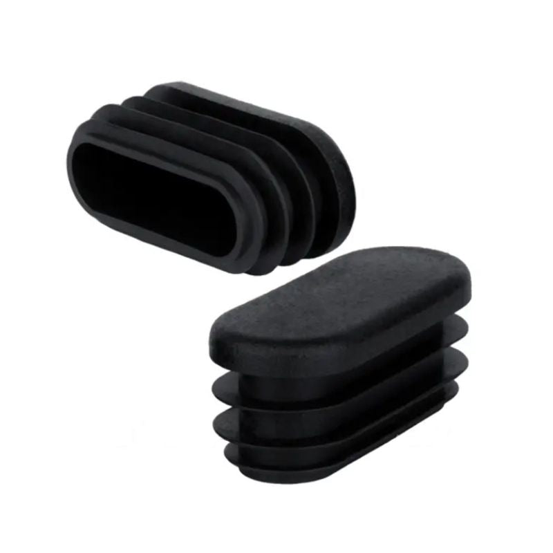 Oval Tube Insert End Cap - Black LDPE