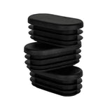 Oval Tube Insert End Cap - Black LDPE