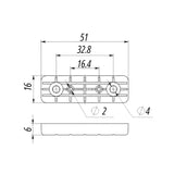Rectangular Furniture Glide (Screw-on)