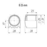 Round External Cap with Heel for Tube