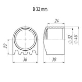 Round External Cap with Heel for Tube
