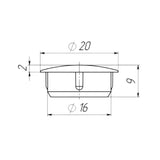 Round Plastic Hole Plug 16mm