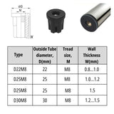 Round Threaded Insert – M8 Metal Thread