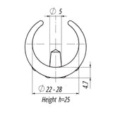 Saddle Feet for 22–28 mm Tubes