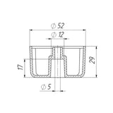 Screw-In Furniture Leg Ø50 × H30 mm (Plastic)