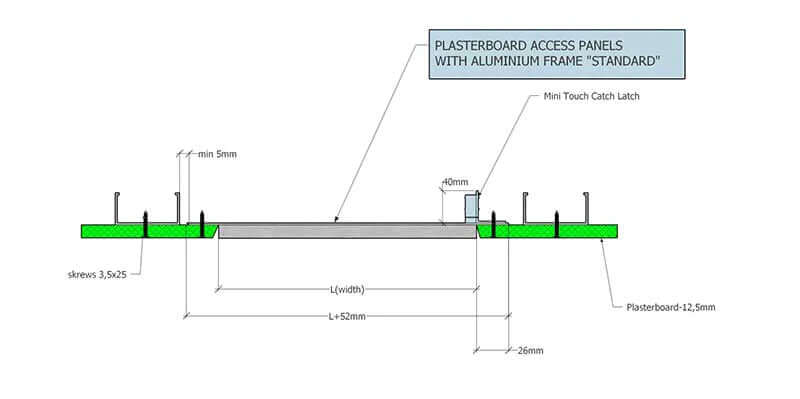 Plasterboard Access Panels with Aluminium Frame Standard-Toolskiosk